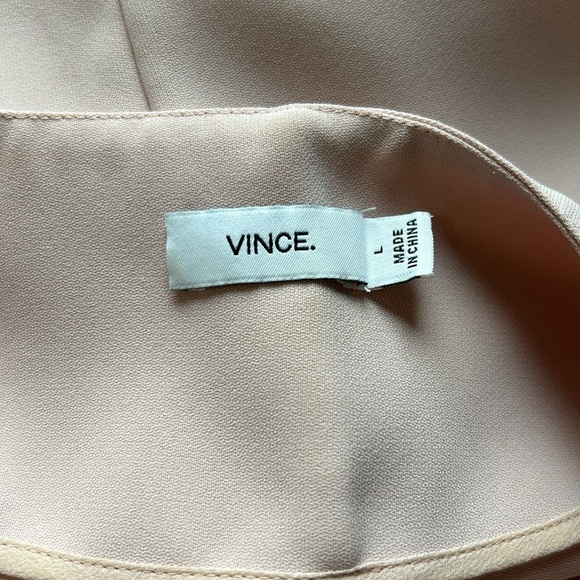 VINCE Zip Neck Draped Shell in New Buff REVOLVE Light Pink Sleeveless Sz L - Picture 8 of 10